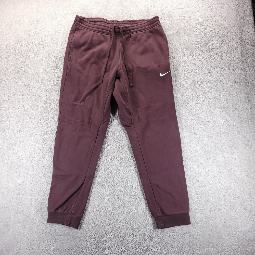 Nike Sweatpants Mens XL Red Fleece Joggers Drawstring Pockets Gym Workout Lounge